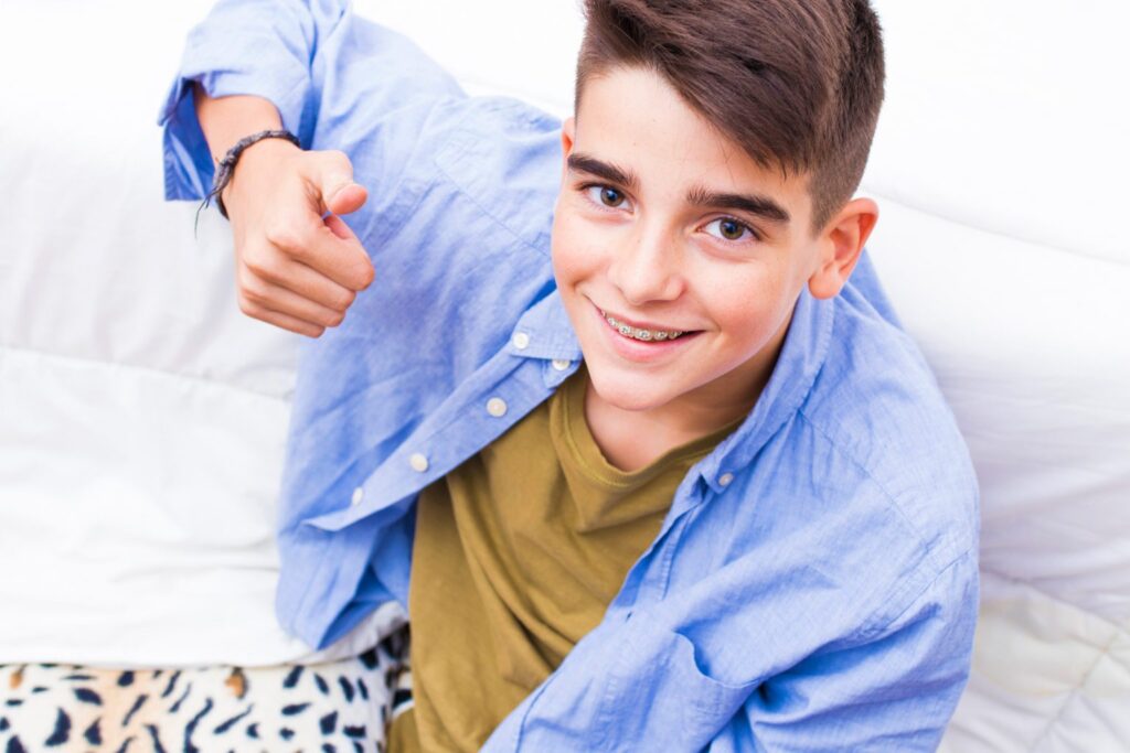 Confident smile achieved through orthodontic treatment